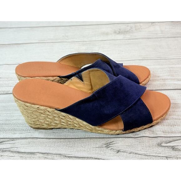 Tommy Bahama Women's Stacey Espadrille Wedge Sandal Navy Blue Size 10 - Picture 6 of 8